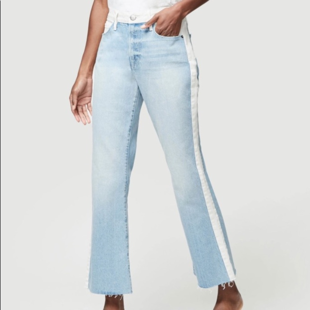 FRAME Denim Le Crop Mini Boot Colorblock